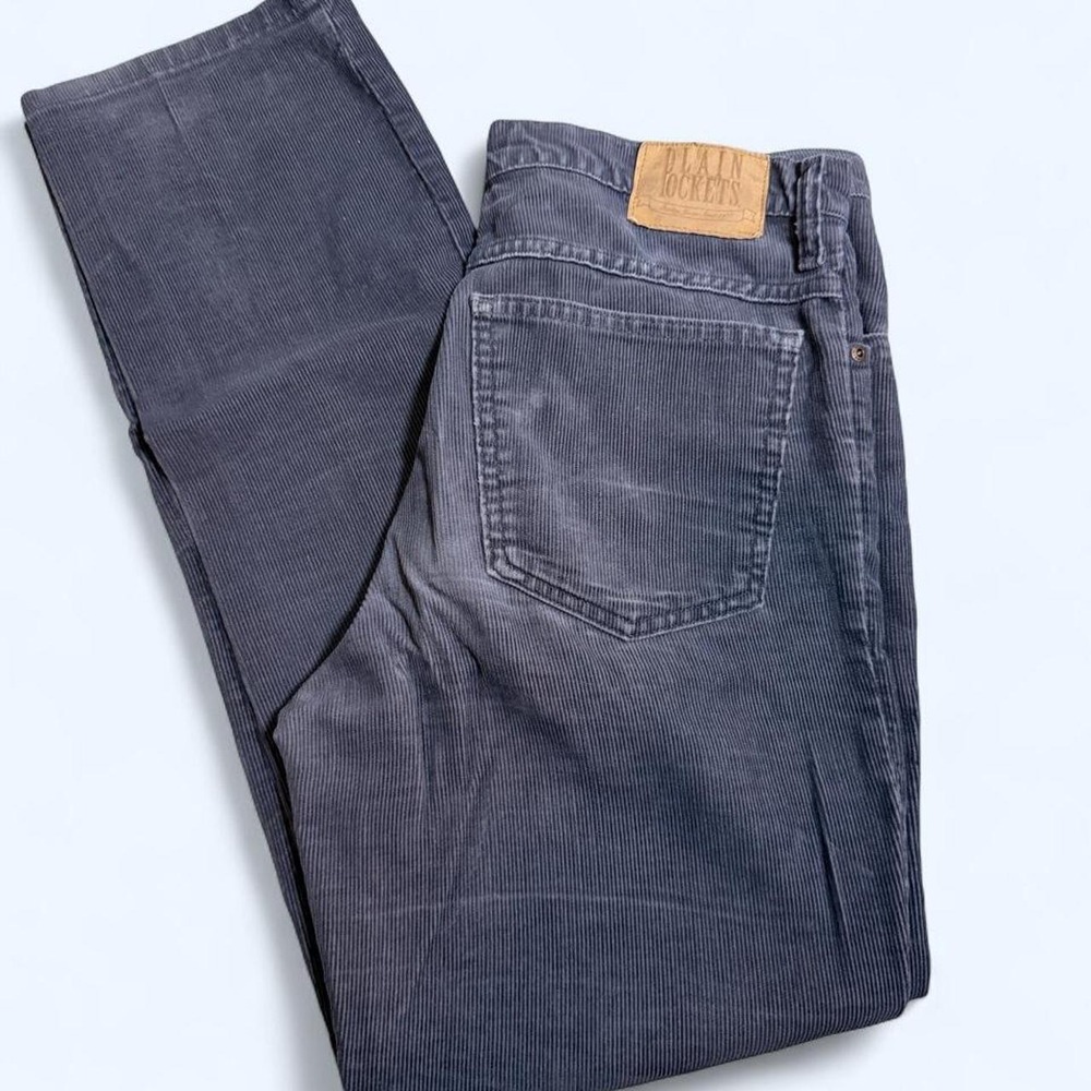 VTG 90s Plain Pockets Corduroy Pants Mens Sz 32x32 Gray Earth Tone Straight  Fit